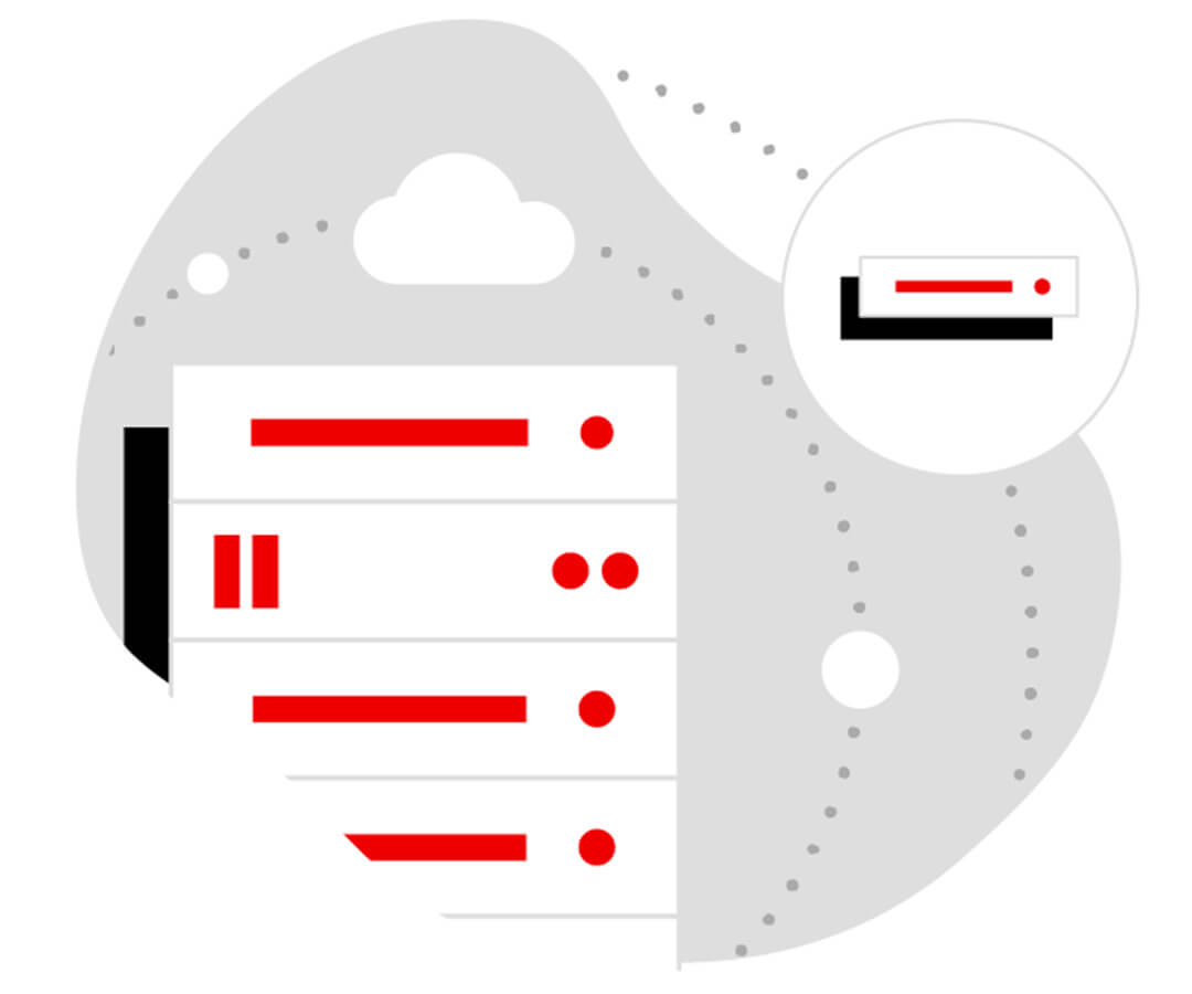 Illustration of container connecting and server
