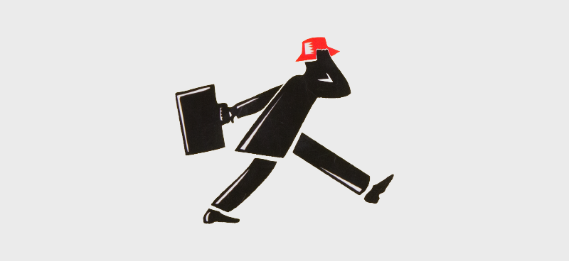 ancien logo red hat d'un homme qui court