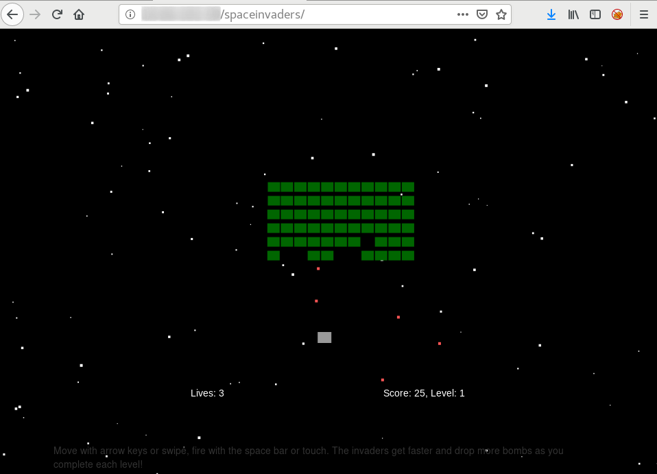 Gameplay for Space Invaders Clone