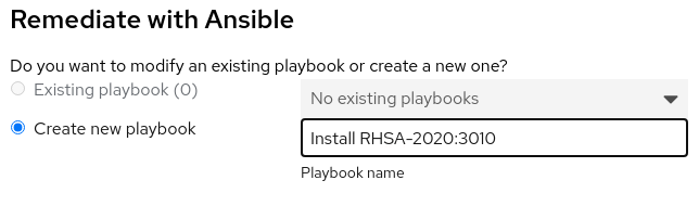 Figure 4. Menu to select if an existing playbook should be modified, or a new playbook created