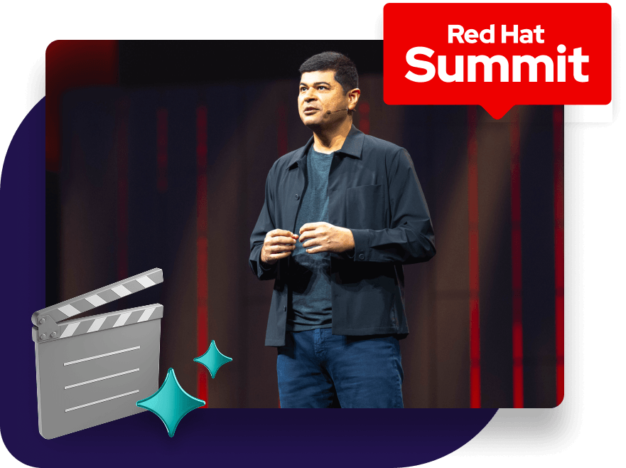Ashesh Badani speaking at Red Hat Summit