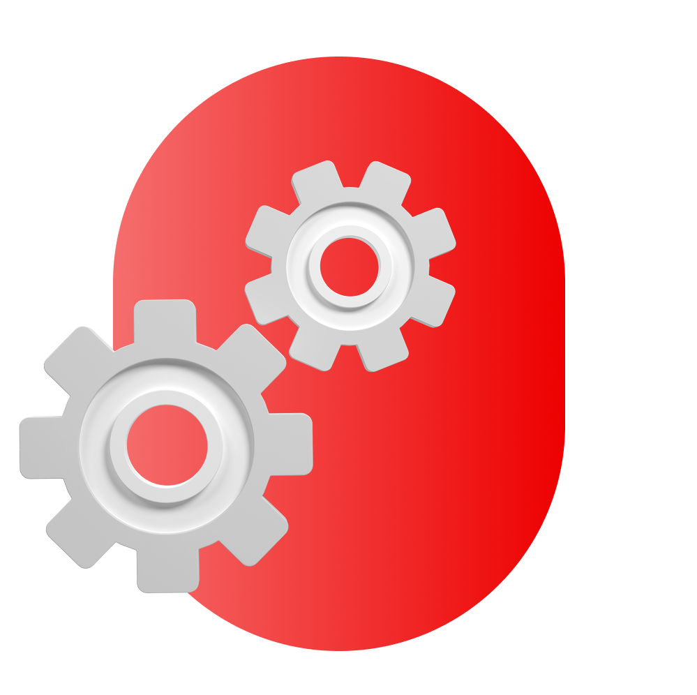 Gears on red background