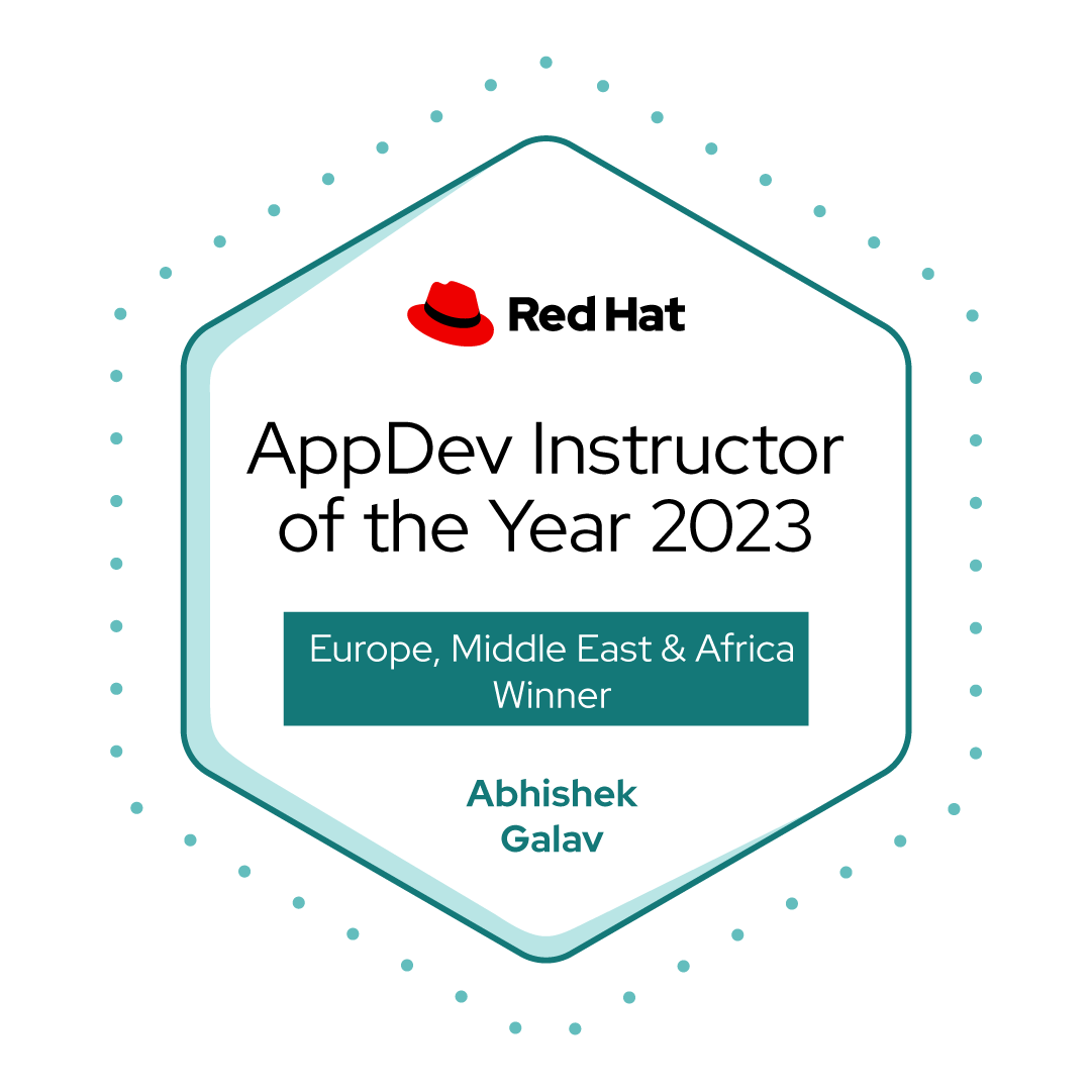 AppDev Instructor of the Year 2023 badge