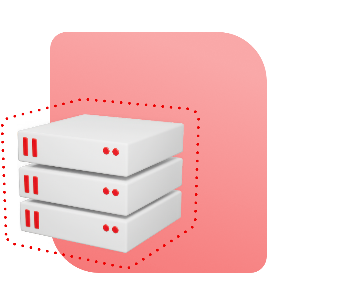 Virtual server on pink background