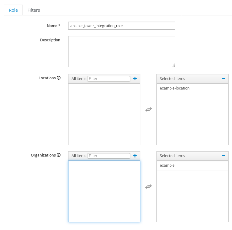 Assigning roles to Locations and Organizations in Satellite