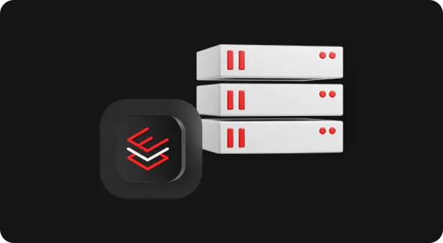 A conceptual graphic of server clusters