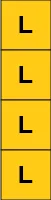 A column that represents a low-rank weight A single column made up of four cells. A letter "L" in each cell.