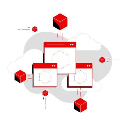 3 Containers in the clouds illustration