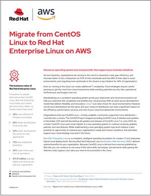 Migrate from CentOS Linux to Red Hat Enterprise Linux via AWS
