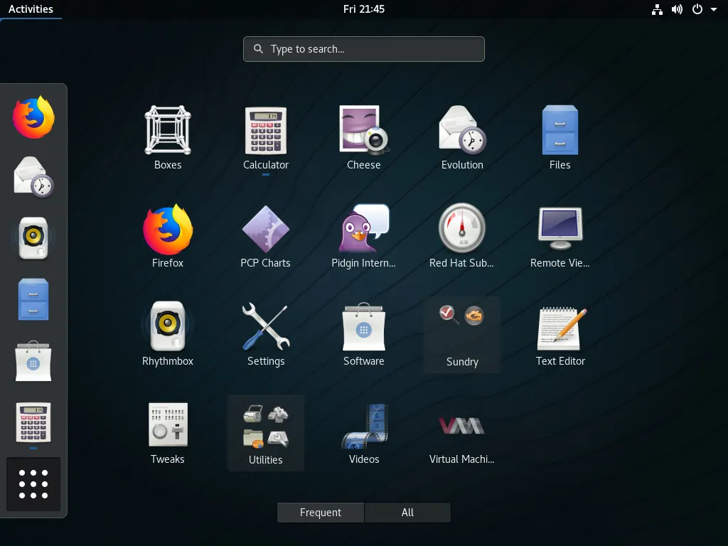 Listing all applications in the GNOME Dash