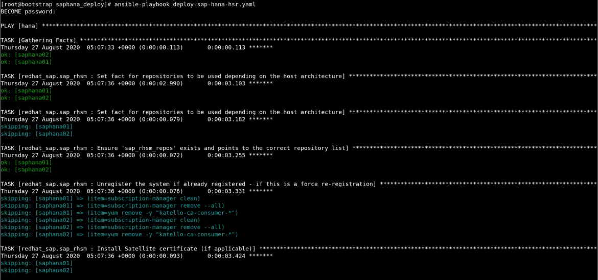 Playbook ./deploy-sap-hana-hsr.yaml