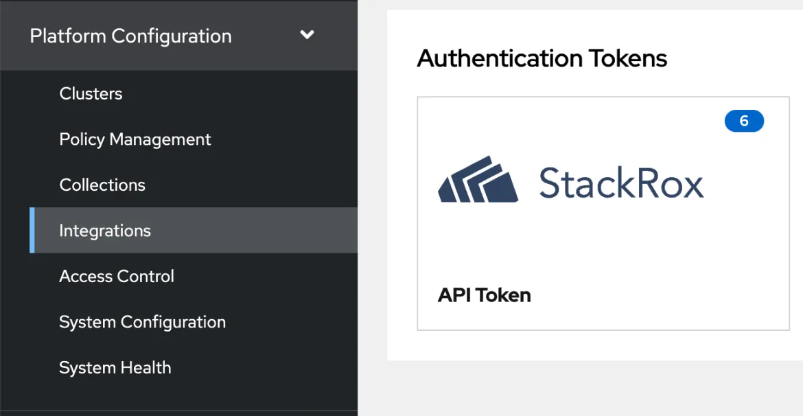 Screenshot of Authentication Tokens section