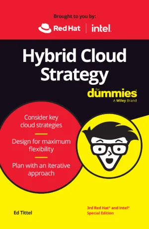 Front cover for Hybrid cloud strategy for dummies e-book