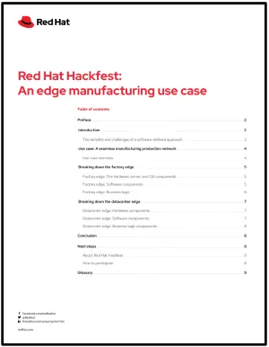 First page of Red Hat Hackfest: An edge manufacturing use case detail