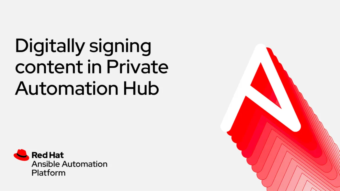 Digitally signing content in Private Automation Hub