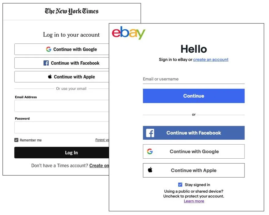 New York Times and Ebay offering third-party authentication