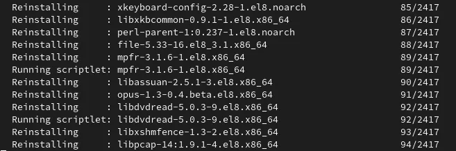 fig 5 convert2rhel conversion runs without further prompts