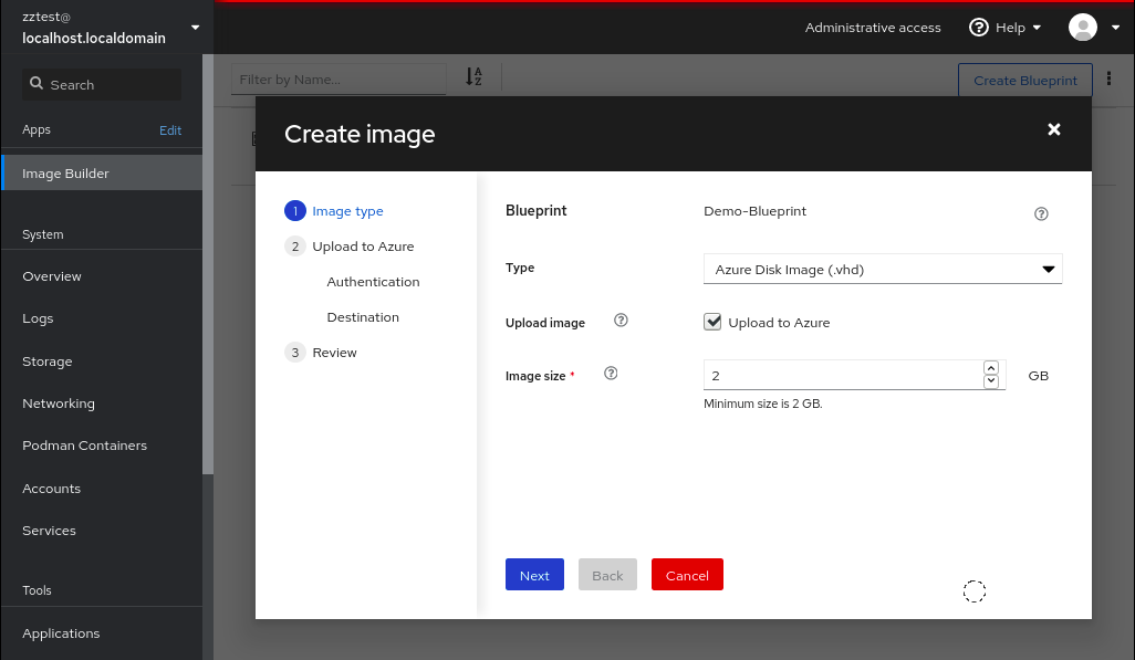 Deploying to the Azure cloud Image Builder 5