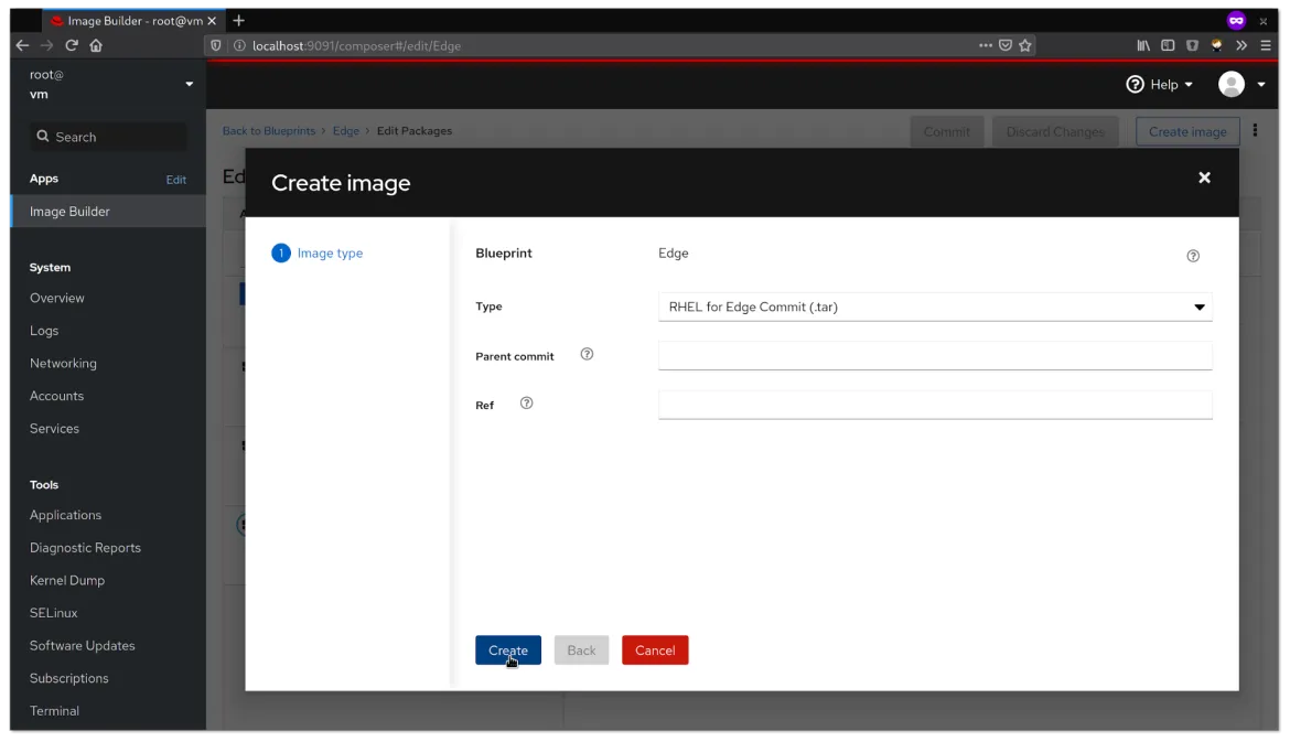 RHEL Edge Create Image