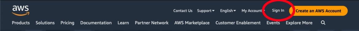 Sign into the AWS Management Console. 