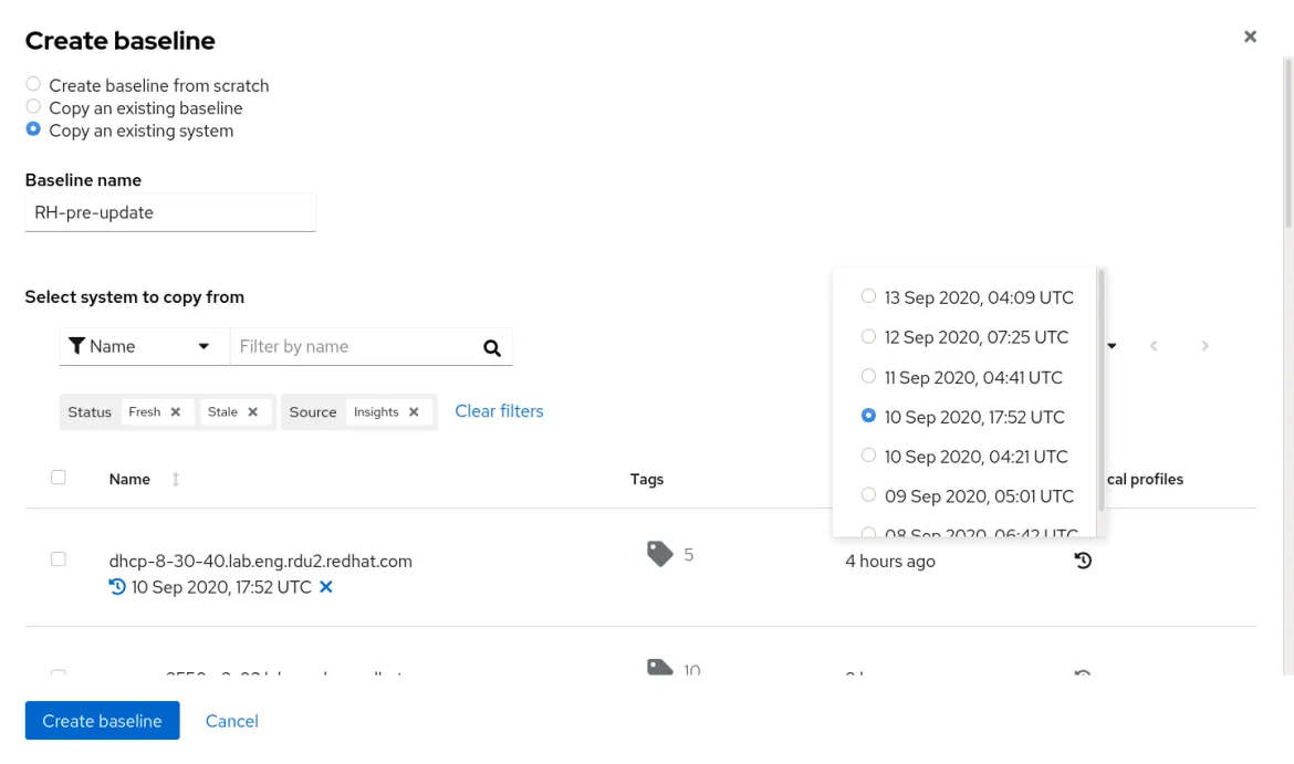 2020-10-19-Figure 5. Create baseline from historical system profile