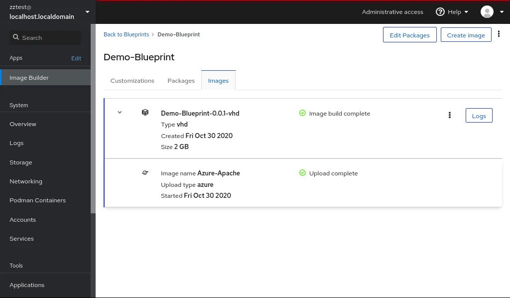 2020-12-8 Deploying to the Azure cloud Image Builder 7