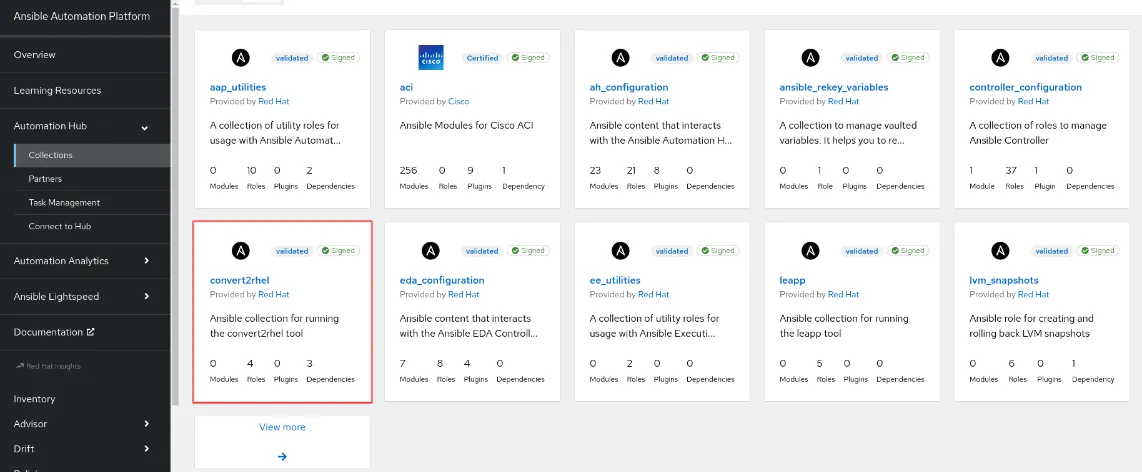 Ansible Automation Platform content collections