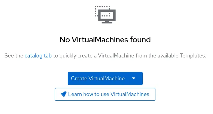 No VirtualMachines found dialog