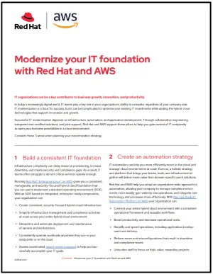 Modernize your IT foundation with Red Hat and AWS