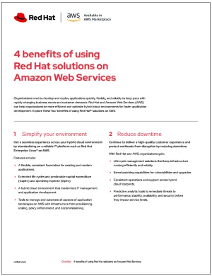 4 benefits of using Red Hat solutions on Amazon Web Services