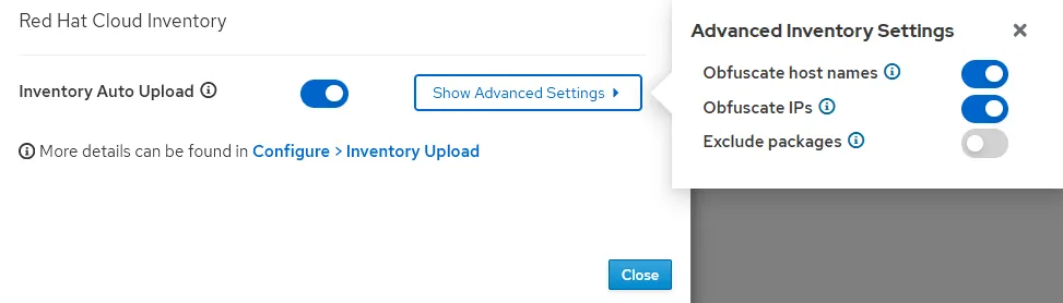 Red Hat Satellite tips: advanced inventory settings with obfuscation options enabled