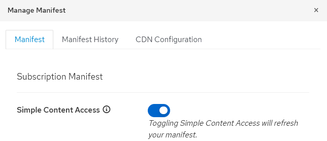 Red Hat Satellite tips: Manage Manifest screen with the Simple Content Access toggle
