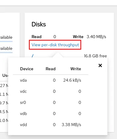 View per-disk throughput metrics