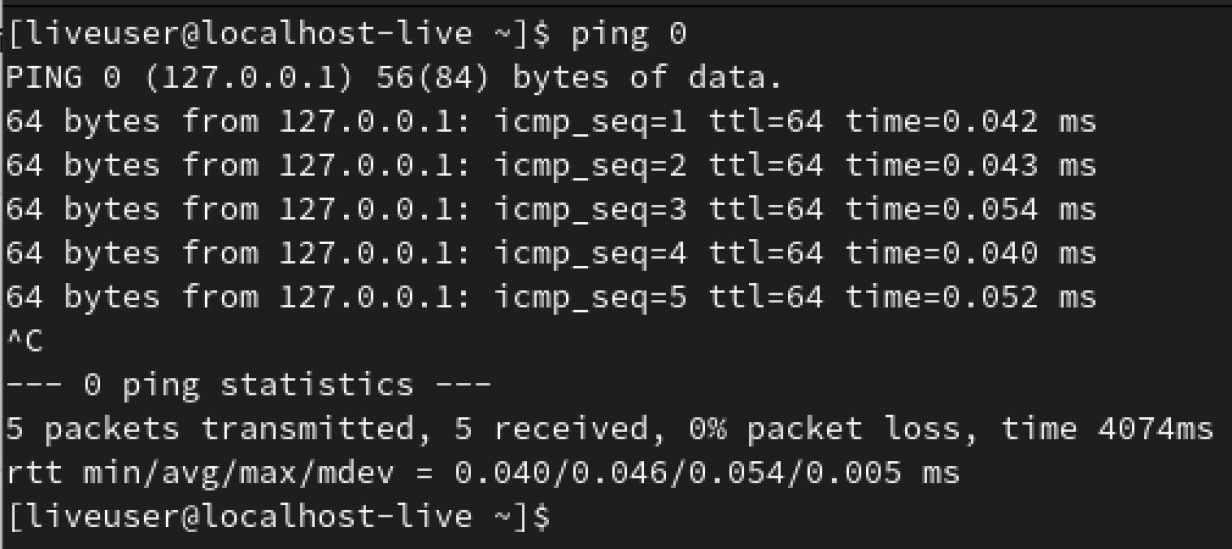 ping loopbacks on interconnecte switch