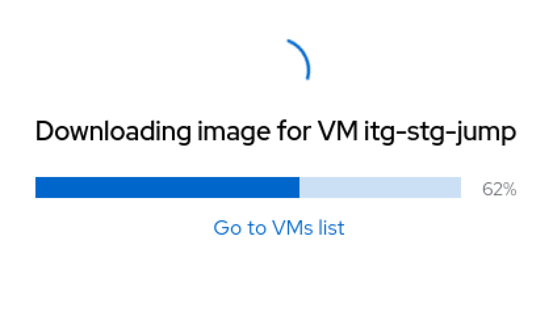 Screenshot of VM image downloading